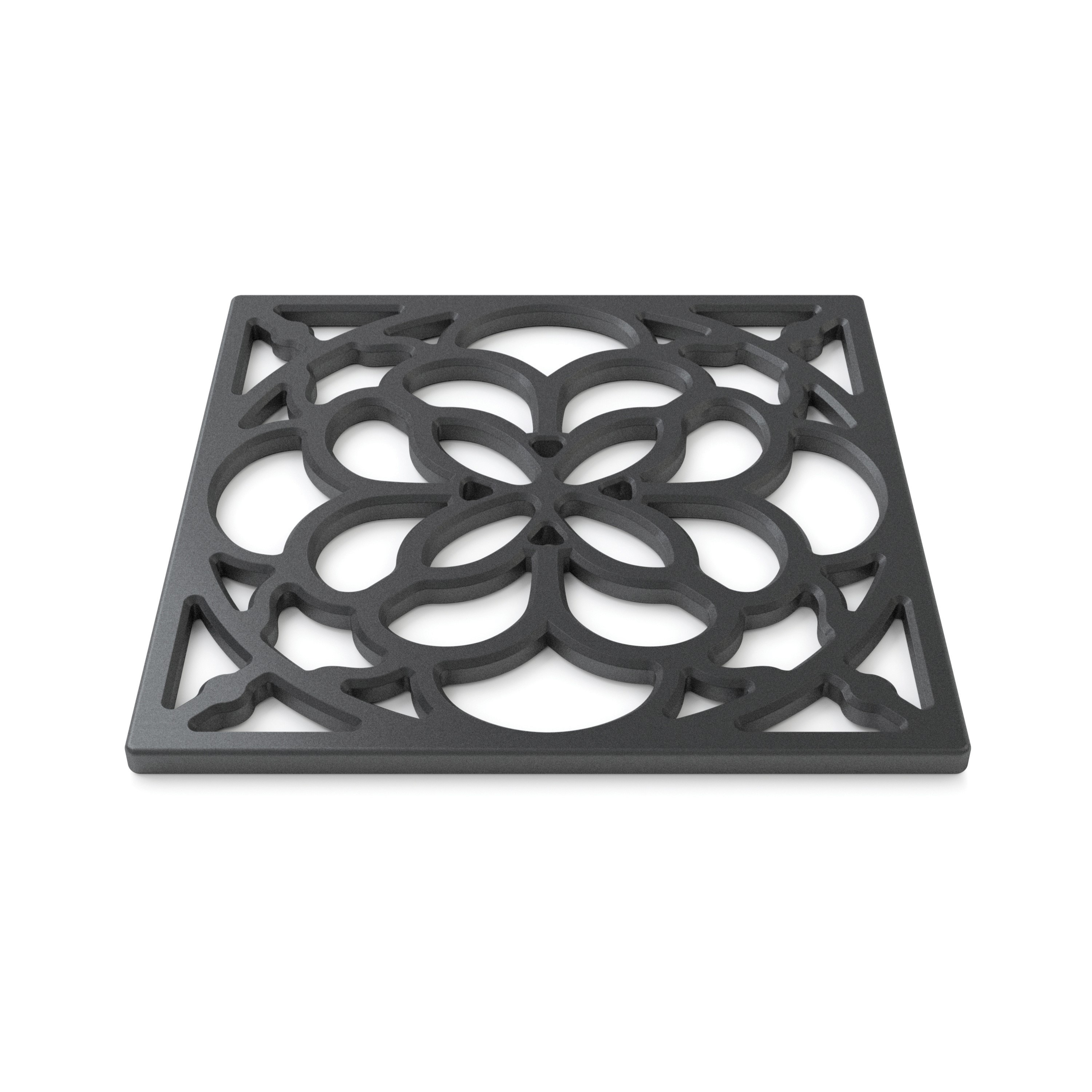 Zeal Square Silicone Heritage Hot Mat Trivet, 18cm in Black