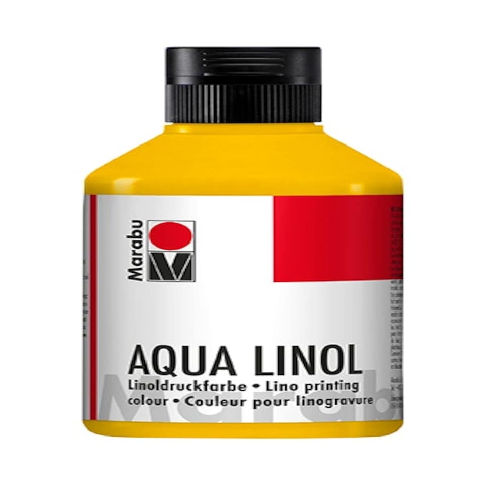 image 1 of Marabu Aqua-Lino Printing Colour, Medium Yellow, 250ml