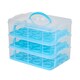 image 1 of Oypla Blue 3 Tier 36 Cupcake Plastic Carrier Holder Storage Container Blue
