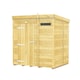 image 1 of 6 x 5 Feet Pent Security Shed - Single Door - Wood - L147 x W185 x H201 cm | Brown