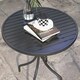 image 6 of Outsunny Round Garden Table Outdoor Side Table with Steel Frame Black