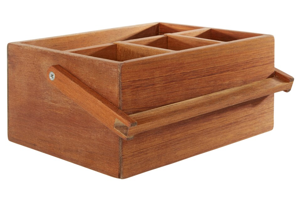 image 1 of Interiors by Premier Robust Cutlery Storage Caddy, Eco Friendly Cutlery Storage For Kitchen, Versatile Acacia Wooden Caddy