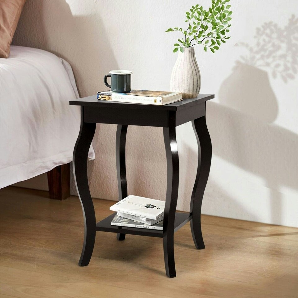 image 1 of COSTWAY End Table Living Room Accent Table Sofa Side Table Brown