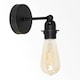 image 4 of ValueLights Cambourne Satin Black Pipework Wall Light - Complete with a 4w LED Filament Amber Tinted Bulb Black