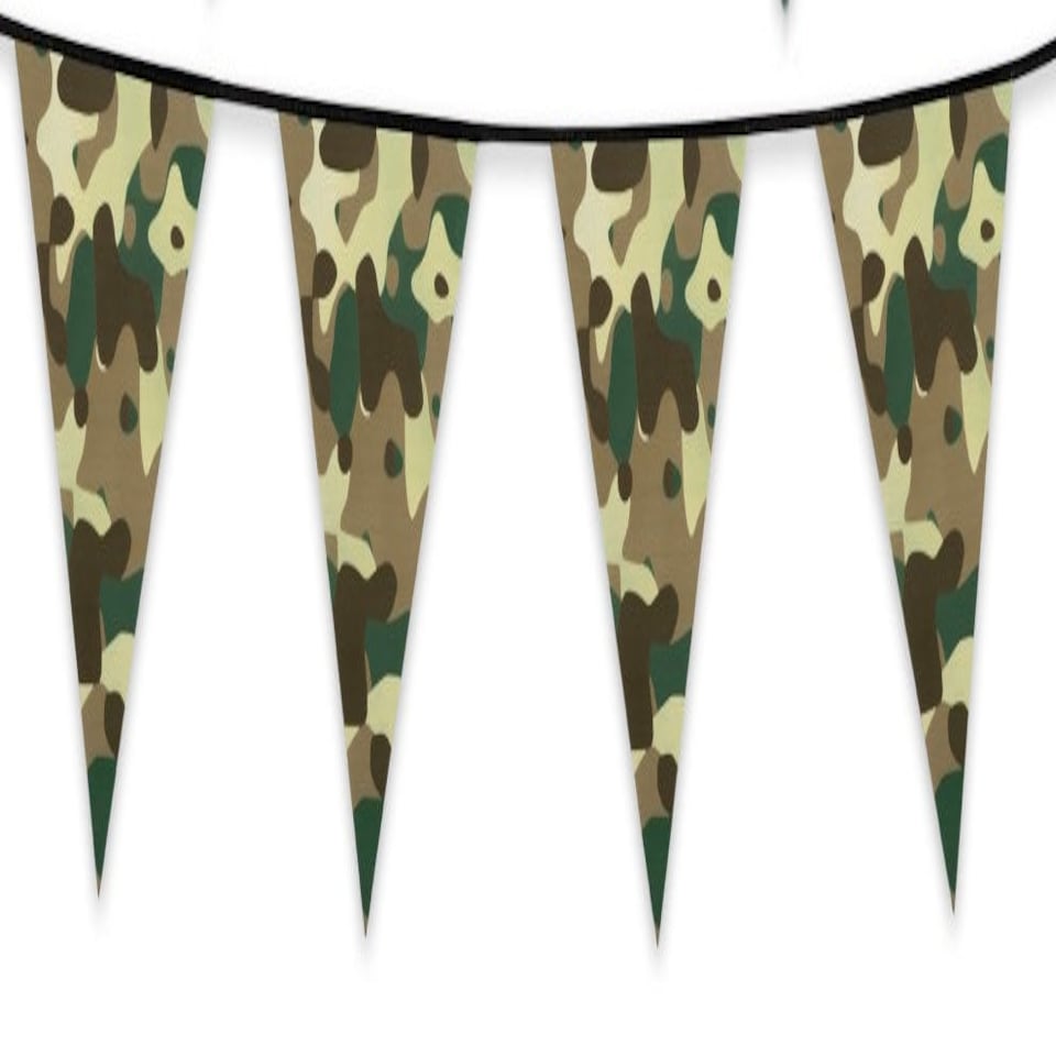 image 1 of Camo Design Party Bunting 10m with 20 Pennants