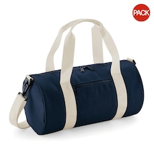 Bagbase Mini Barrel Bag (Pack of 2) - French Navy/Off White - One Size | Blue | One Size