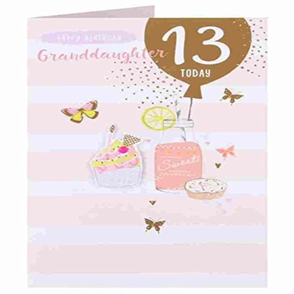 image 1 of Sweet Treats Granddaughter Age 13 Birthday Luxury Attachments Card