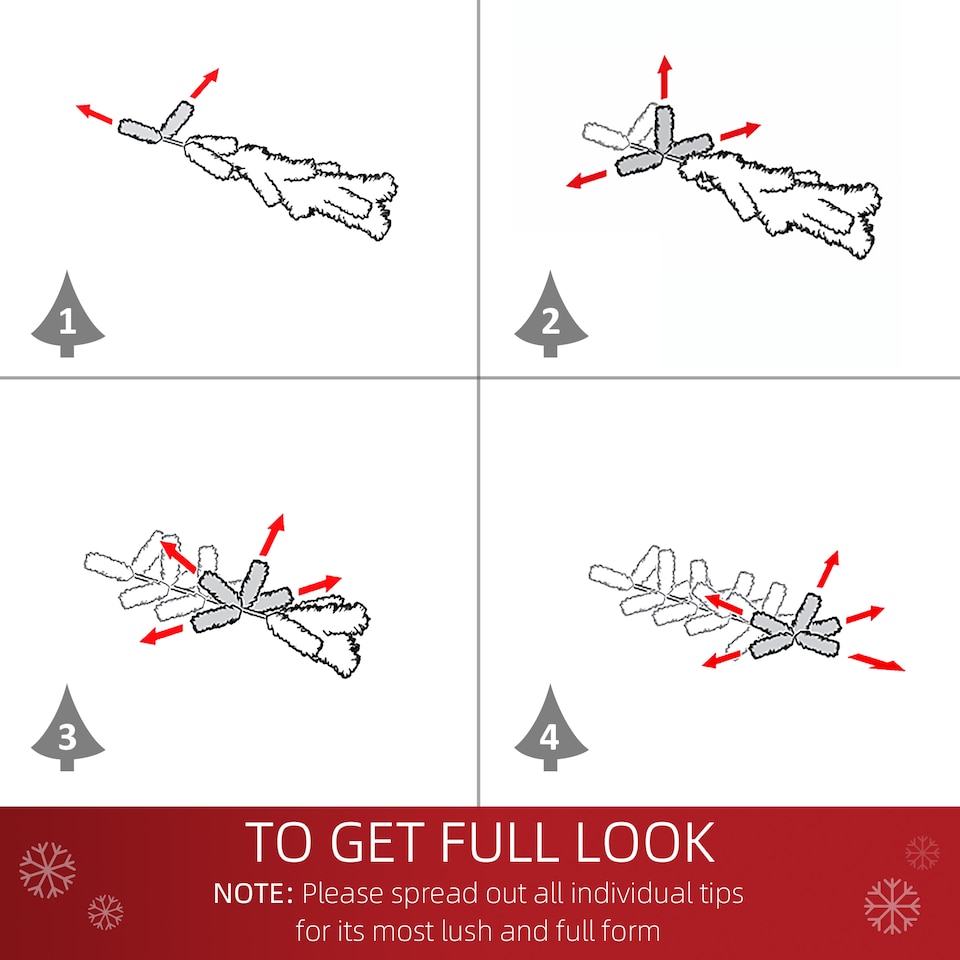 image 1 of HOMCOM 5ft Snow Artificial Christmas Tree w Metal Stand Decorations Home Seasonal Elegant Fau White