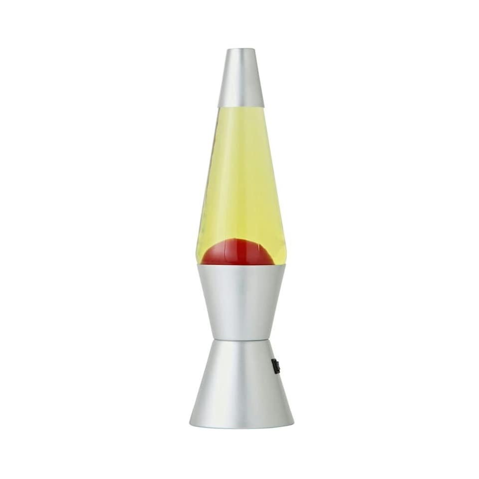 image 1 of ValueLights Razzo Lava lamp Clear Silver Illuminated Decoration and Integrated LED 1W Red Bulb