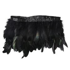 Trimming Shop 2M Rooster Hackle Feather Fringe Trim for Creative Projects