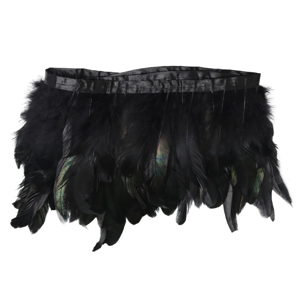image 1 of Trimming Shop 2M Rooster Hackle Feather Fringe Trim for Creative Projects
