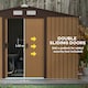 image 4 of Outsunny 9 x 6FT Galvanised Garden Storage Shed w/Sliding Door, Light Brown