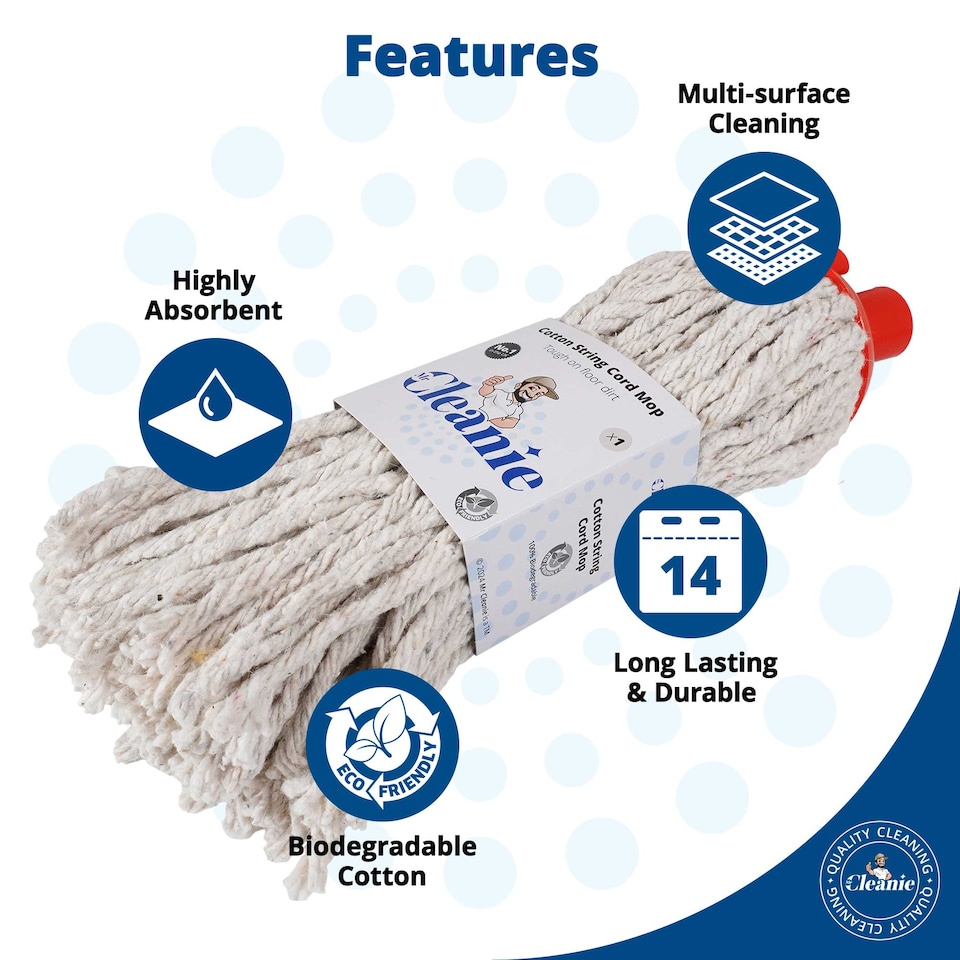 image 1 of Mr Cleanie, Cotton String Mop 5x Packs.