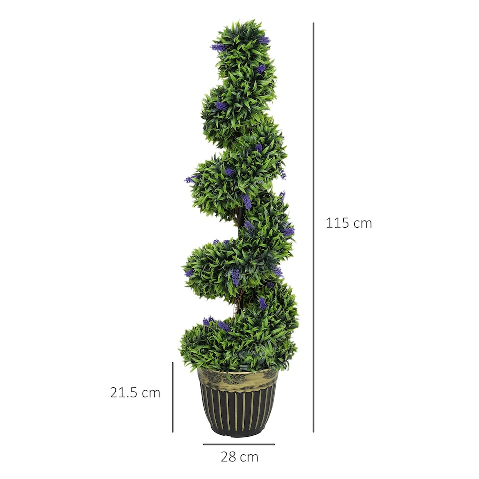 image 1 of HOMCOM Set of 2 Decorative Artificial Plants with Lavender and Pot, 115cm 