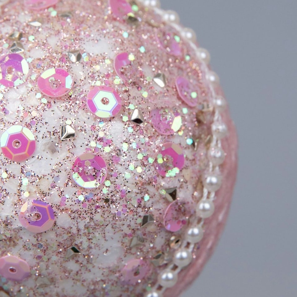 image 1 of 7cm Bauble Baby Pink - 3Pcs
