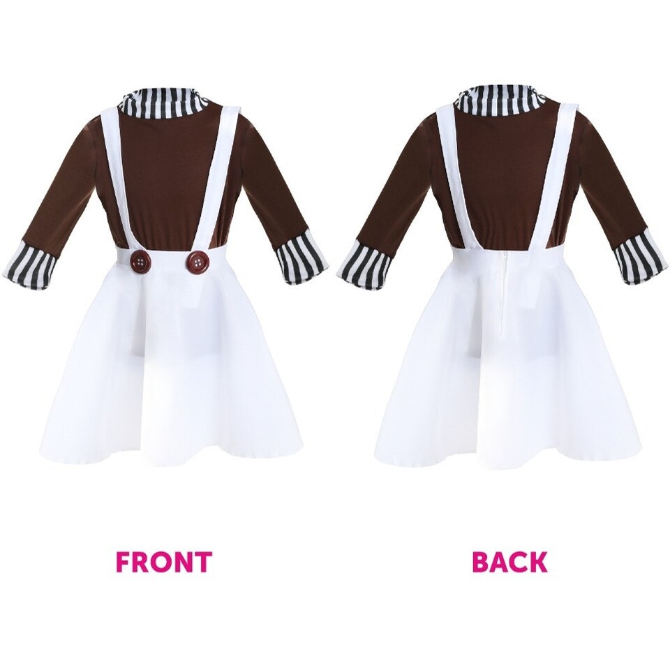 image 1 of Chocolate Factory Worker Costume - Wig, Face Paint & Gloves Brown | S