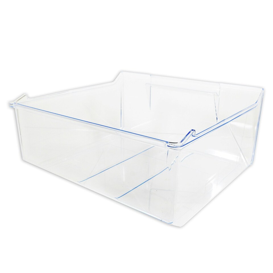 image 1 of SPARES2GO Lower Drawer for Zanussi ZBB27450 ZBB27452 ZBB27453SK ZNFN18FS5 Fridge Freezer 2nd from Bottom Container Box Clear