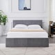 image 6 of Ottoman Storage Bed grey 3ft single and 1 mattress line pattern fabric velvet bedroom furniture