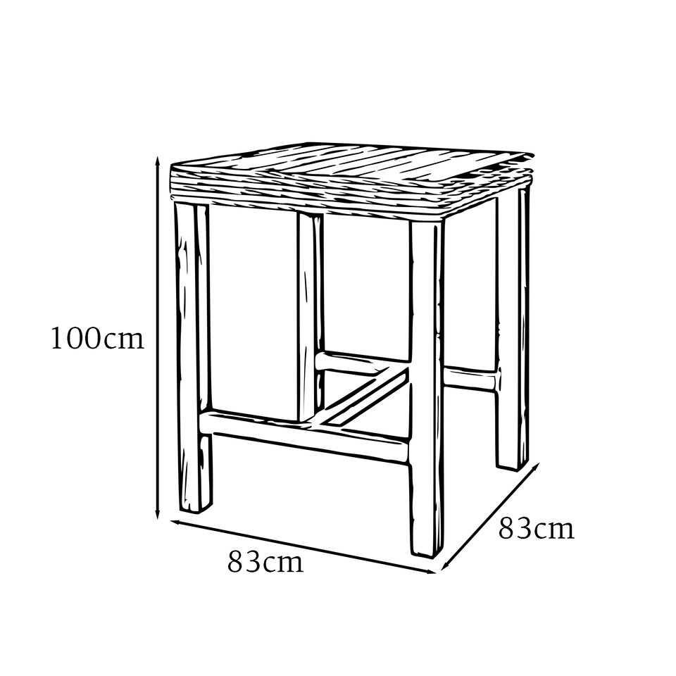 image 1 of Maya Rattan Bar Table - Whitewash White