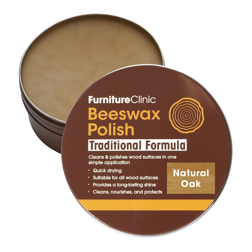 image 1 of Natural Oak Coloured Beeswax Polish for Wood & Furniture - 200ml. Natural Finishing Wood Wax for All Types of Furniture & Wooden Surfaces. Colour, Protect & Enhance