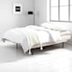 image 6 of Sennen Cushion Padded Fabric 3 Seater Large Single Clic-Clac Sofa Bed | Cream | Natural | Three Seater