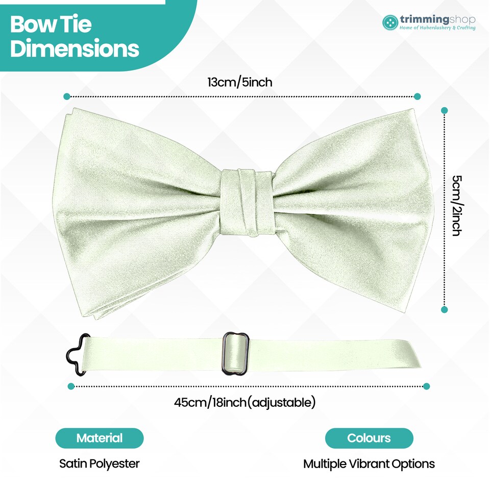 image 1 of Mens Bow Ties Colourful Plain Solid Satin Polyester Stylish Bow Ties