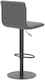image 4 of Deluxe Aldo Bar Stool - Charcoal Grey, Matt Black Frame, Adjustable Height