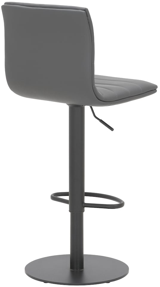 image 1 of Deluxe Aldo Bar Stool - Charcoal Grey, Matt Black Frame, Adjustable Height