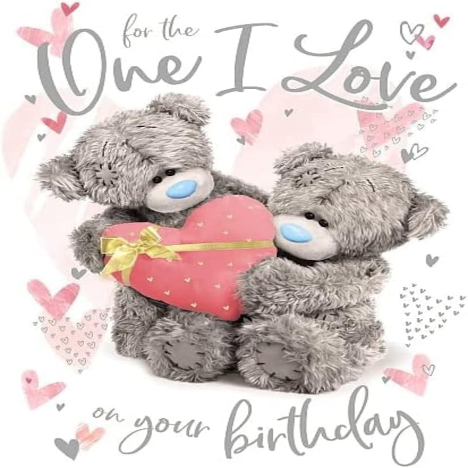 image 1 of 3D Holographic Hologram One I Love Bears Holding Heart Birthday Card