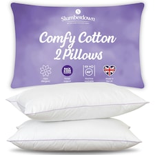 Slumberdown Comfy Cotton Pillow, Firm Support, 2 Pack