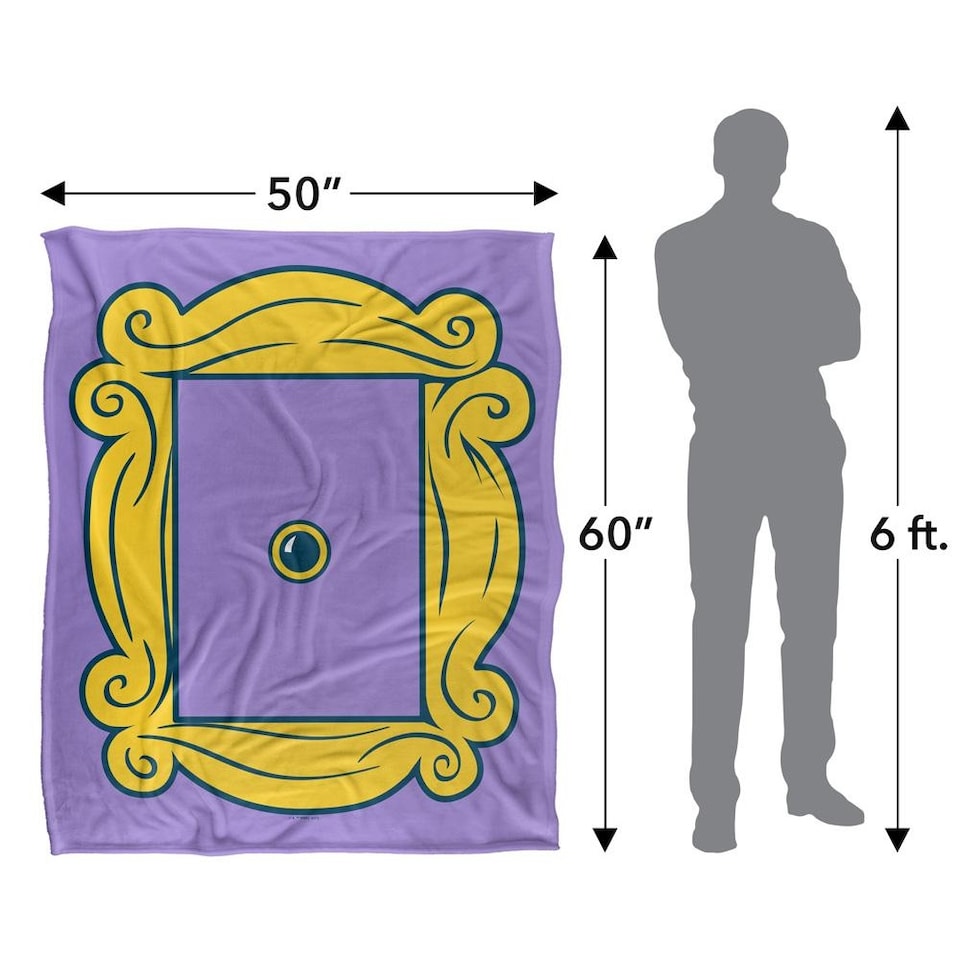 image 1 of Friends Silky Door Supersoft Blanket | Purple | Purple/Yellow | One Size | 1
