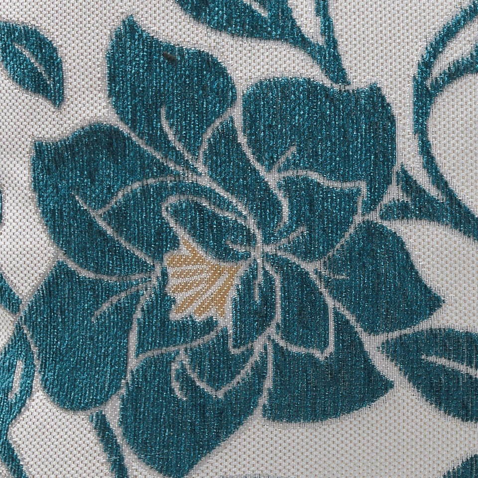 image 1 of Peony Chenille 45cm x 45cm Teal Cushion Set of 4 | Blue | Cream | 45cm x 45cm x 10cm | 4