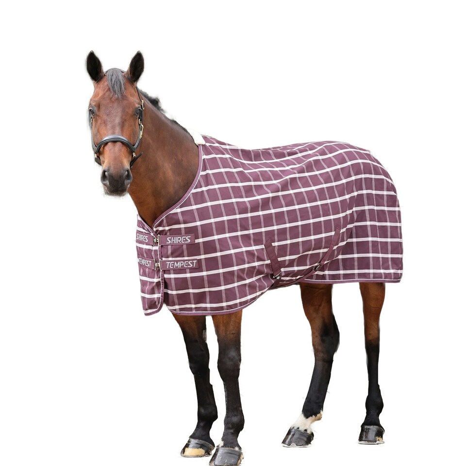 Tempest Standard-Neck Checked Horse Stable Rug - Maroon - 6´ 9"