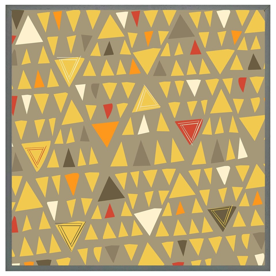 image 1 of Yellow geometric triangles (Picutre Frame) Brown | XS