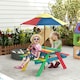 image 2 of Outsunny Kids Table and Chair Set w/ Removable Parasol, for Ages 3-6 Years