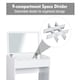 image 4 of HOMCOM Dressing Table Set Padded Stool with Flip-up Mirror Multi-purpose - White