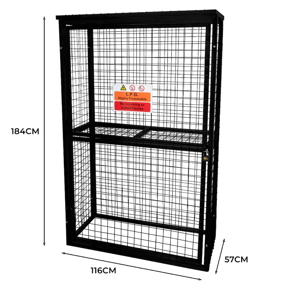 image 1 of Gas Bottle Collapsible Mesh Cage – 184 x 116 x 57cm