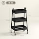 image 5 of HOMCOM 3-Tier Storage Trolley on Wheels, Rolling Utility Cart with Handles, Mobile Kitchen Storage Cart for Living Room, Dining Room, Bedroom, Bathroom, Black