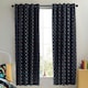 image 2 of Catherine Lansfield Rainbow Rockets Fully Reversible 66x72 Inch Eyelet Curtains Black | Black