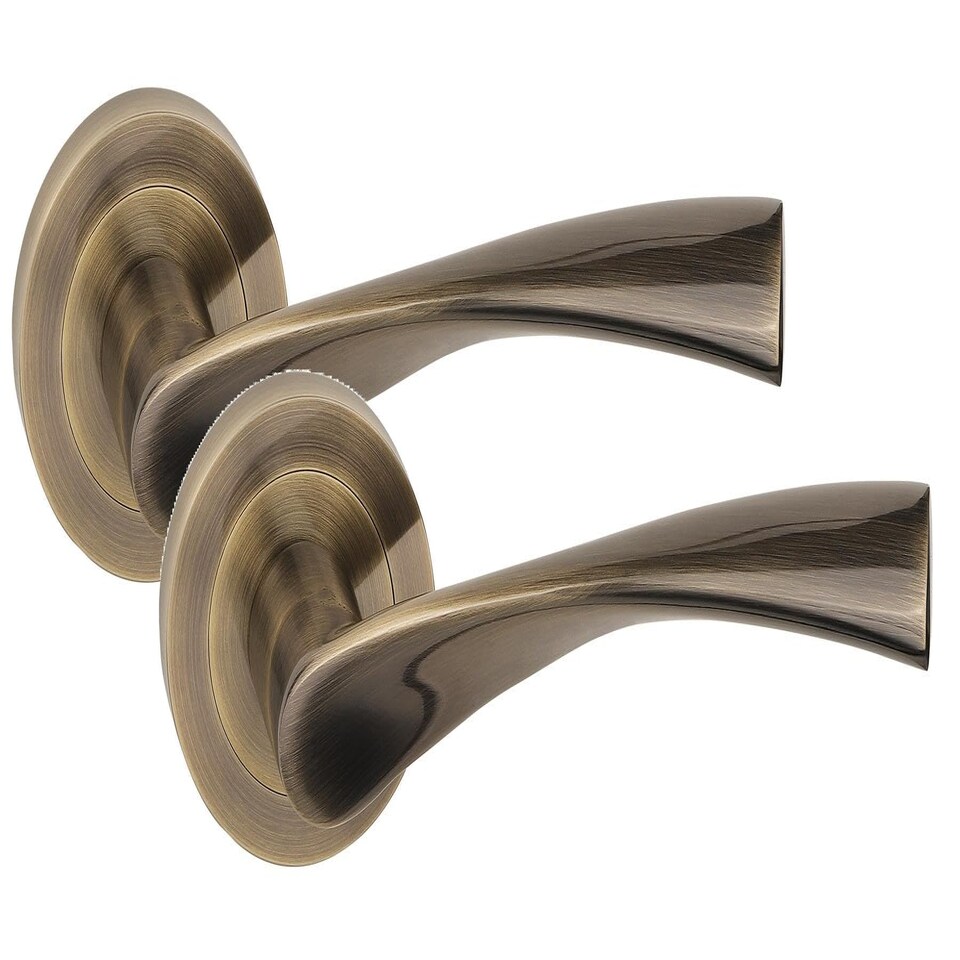 image 1 of Golden Grace 1 Pair Astrid Design Classic Door Handles in Antique Brass Finish Bronze