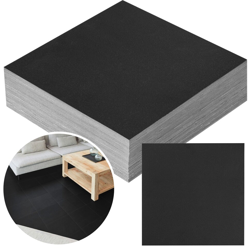 image 1 of NOVECRAFTO Vinyl Floor Tile – Self Adhesive 12x12 in – Black Checkerboard – Peel & Stick for Kitchen, Bathroom & Living Room – Waterproof & Easy DIY Black | 3.72 sqm