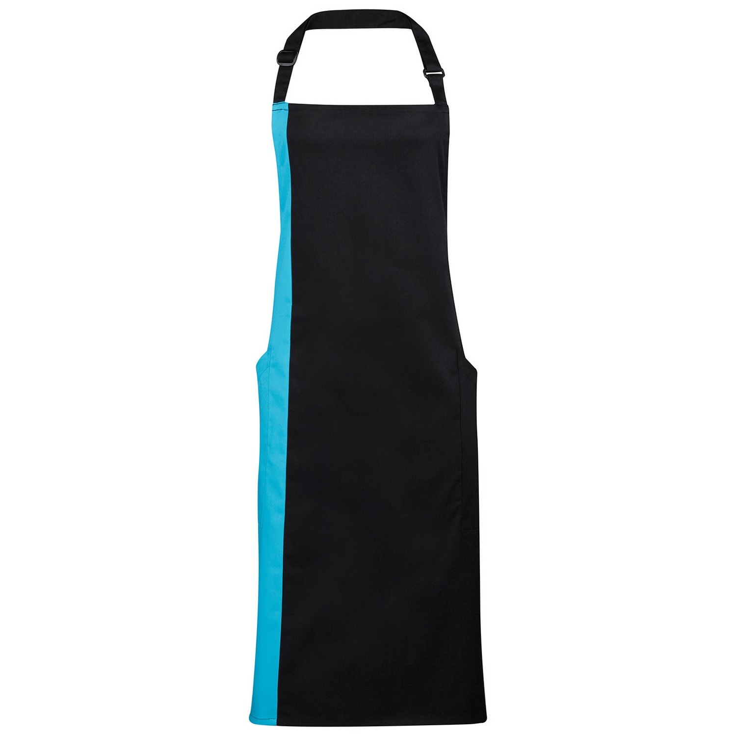 Premier Contrast Bibbed Full Apron Black Black/Turquoise One Size 1