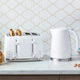 image 4 of Russell Hobbs Honeycomb Bundle Set with Kettle, 4 Slice Toaster, and Microwave White HCBNDL4W