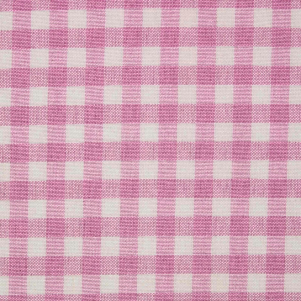 image 1 of Homescapes Pure Cotton Gingham Check Pink Fabric 150cm Wide Pink