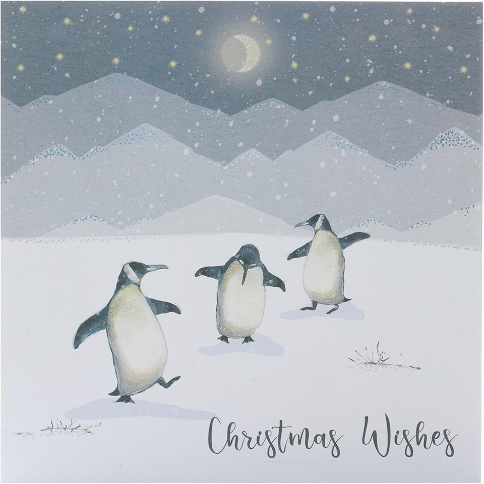 image 1 of Pack of 8 Dancing Penguins Marie Curie Charity Christmas Cards