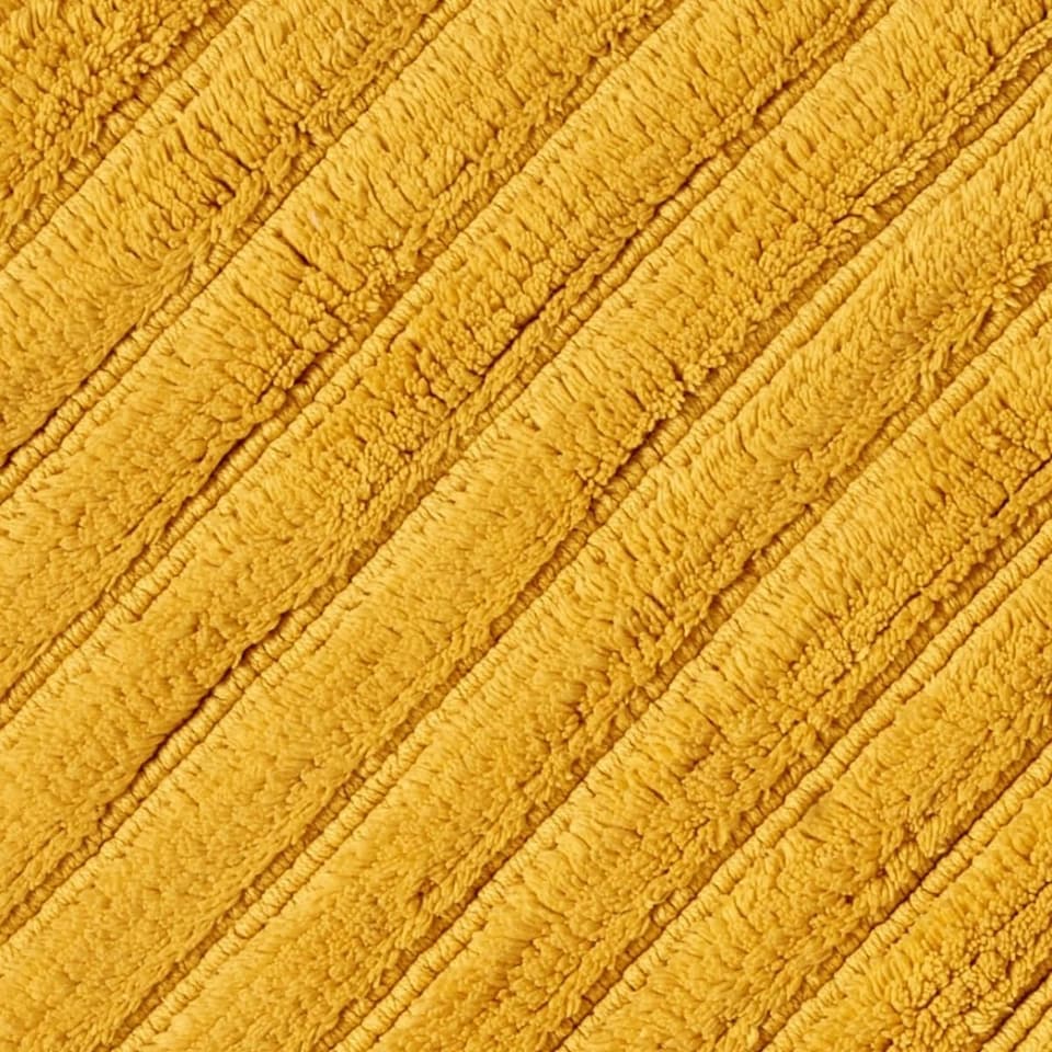 image 1 of Organic Cotton Ribbed Bath Runner - Ochre