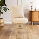image 1 of Distinctive Design Champagne Gold Finish Chair, Fabric Upholstered Arm Chair For Bedroom, Stylish Armchair Gold