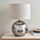image 3 of Set of 2 Lola - Smoke Mirror Dimpled Glass 43cm Table Lamps