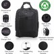 image 3 of Aerolite 45x36x20 Easyjet Maximum Size Backpack Trolley Bag With 2Wheels  Cabin Luggage Approved Extendable Handle Travel  Holdall Rucksack with10 Year Warranty Black