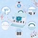 image 2 of 40-Key Folding Piano Keyboard Toy – Portable Electronic Music Toy with Lights & Sound (Blue)
